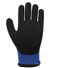 NMSAFETY double blue liner coated nitrile foam thermal gloves